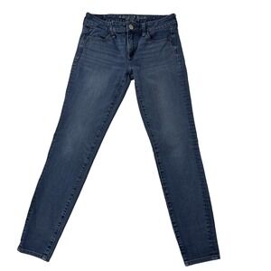 American Eagle Jeggings Jeans Women's SZ 4 Med Wash Super Stretch Tapered Ankle
